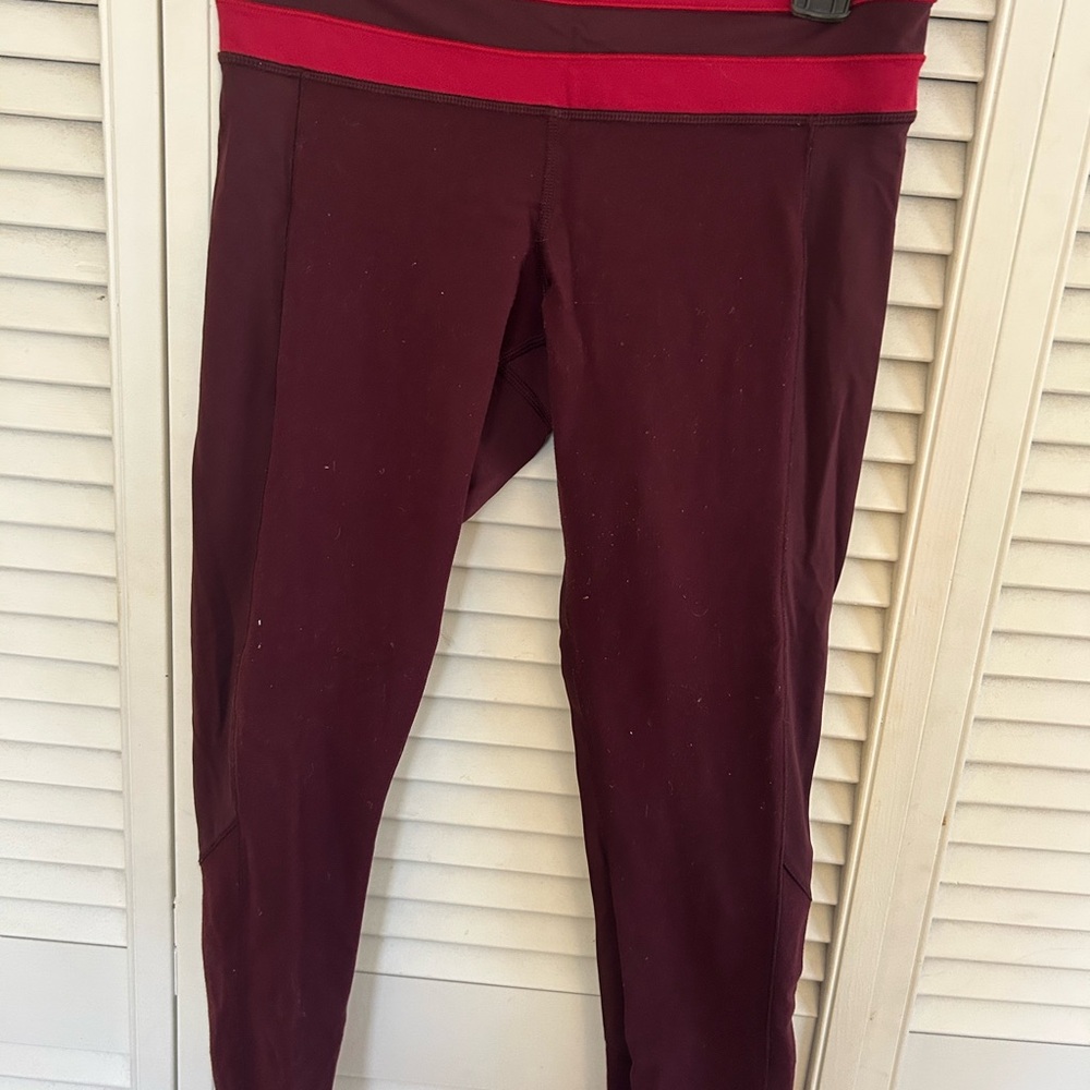 Lululemon Burgundy and Red Leggings
